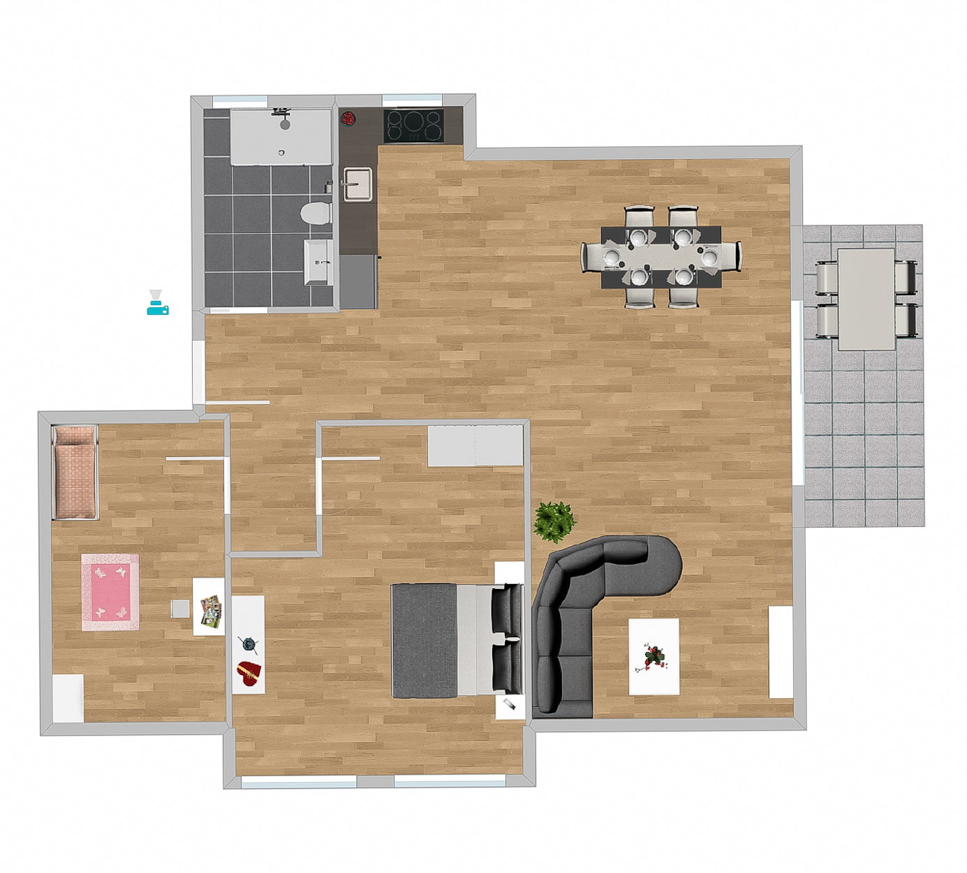 3 Zimmer Wohnung in Müllheim Grundriss